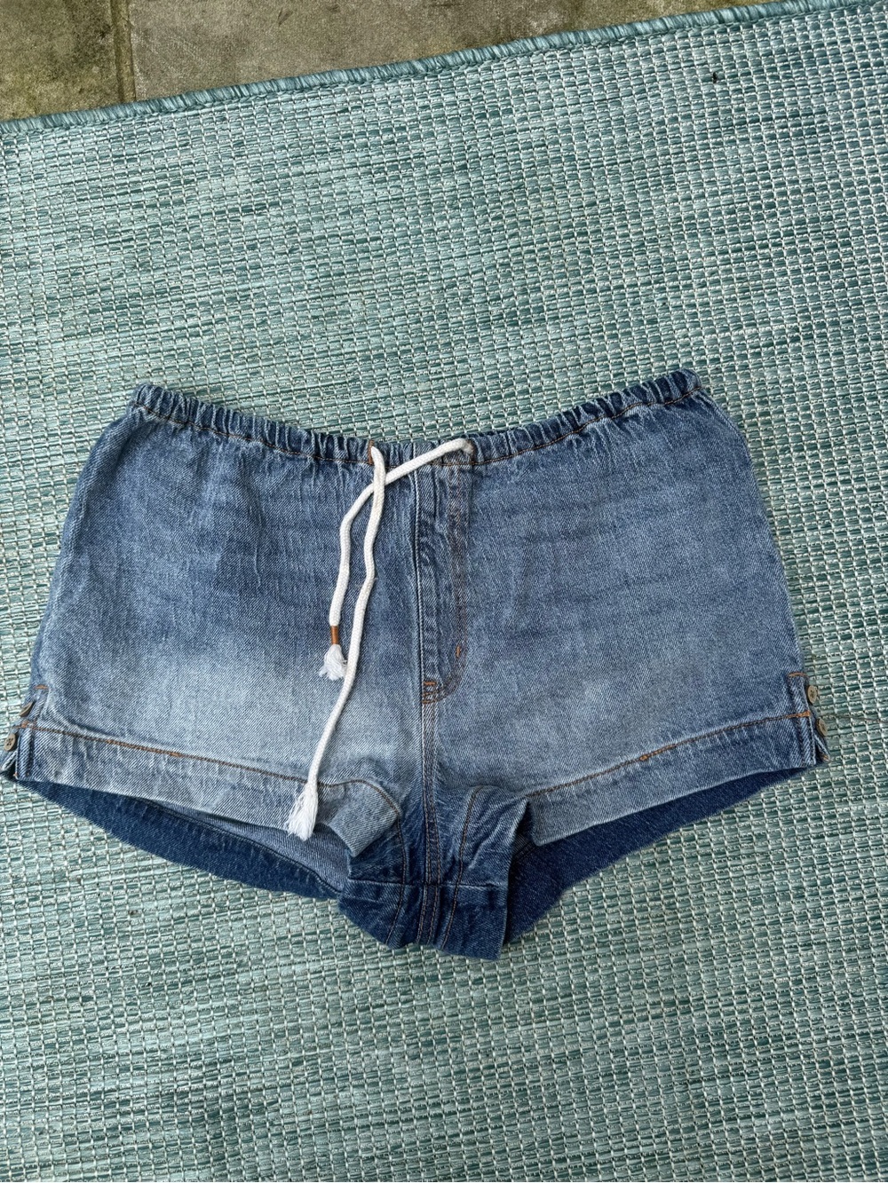 Roxy Light Blue Denim Drawstring Women's Shorts